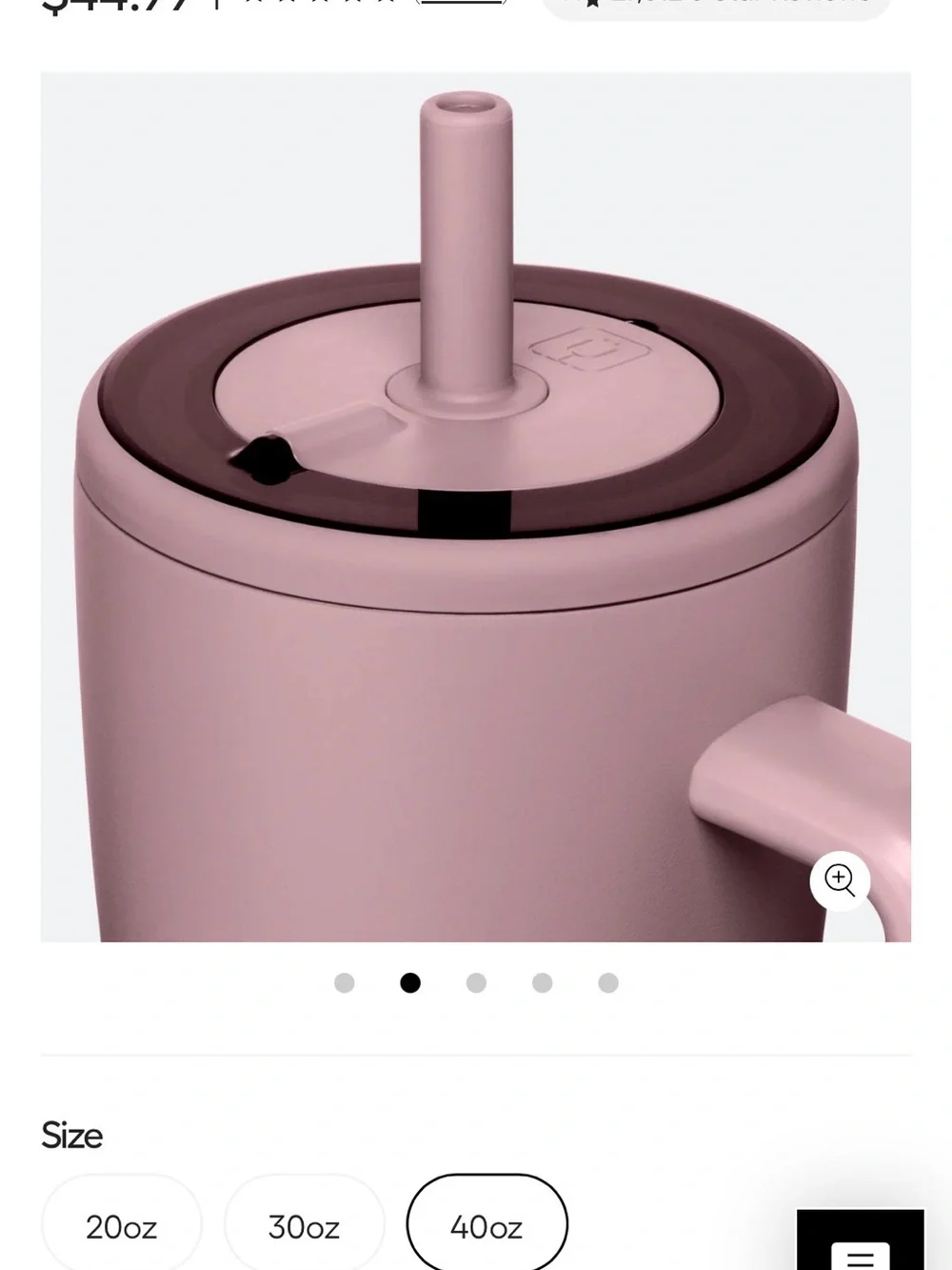 Brumate Taupe Pink Insulated Travel Mug with Handle and Straw